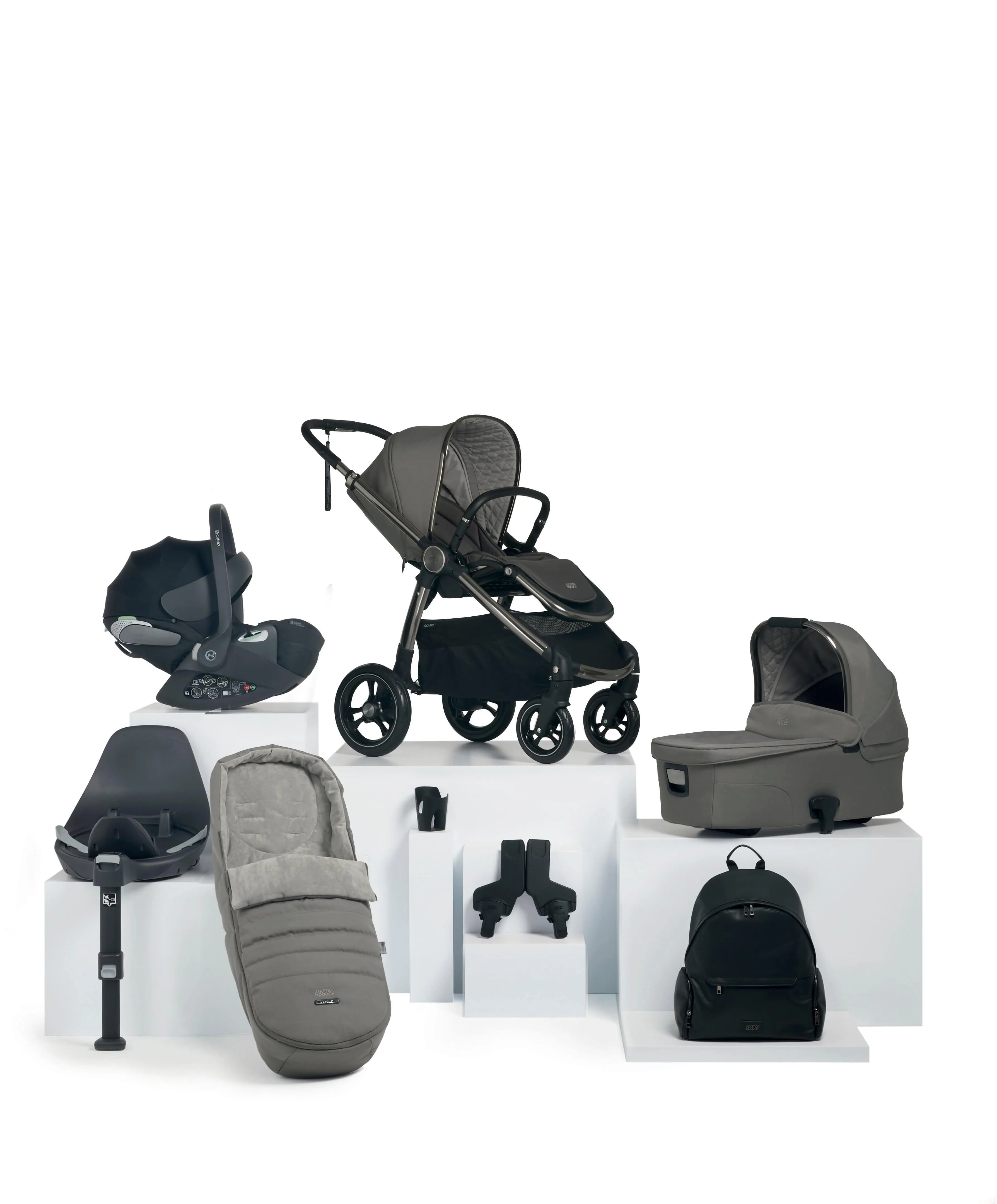 Ocarro Pushchair Complete Bundle with Cybex Cloud T Car Seat & Base (8 Pieces) - Mercury