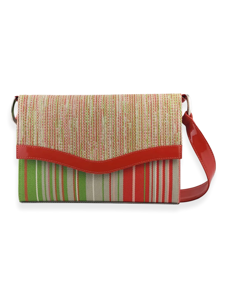 Onda Shoulder Handbag Taupe Green Red 09