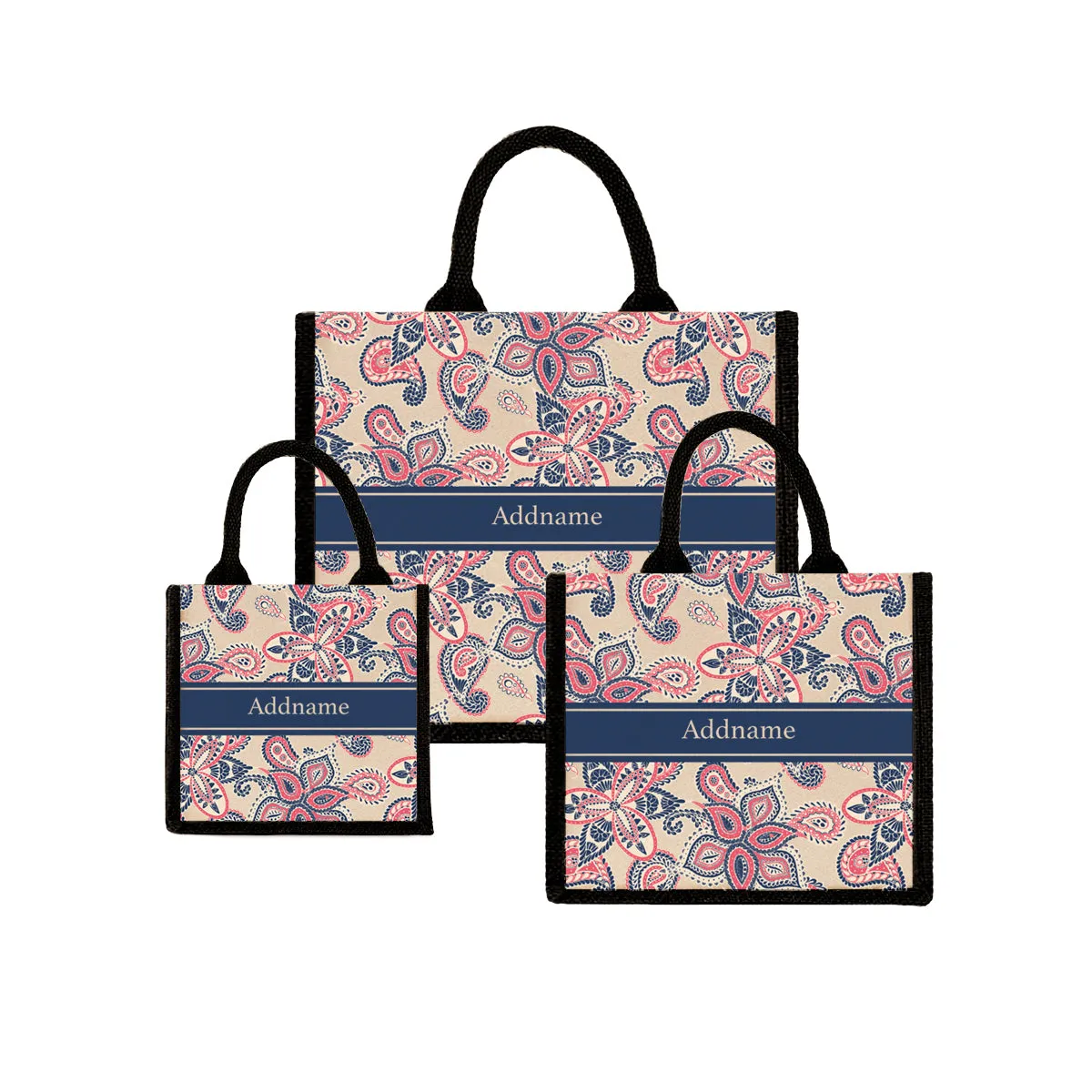 Paisley Batik Jute Tote Bag