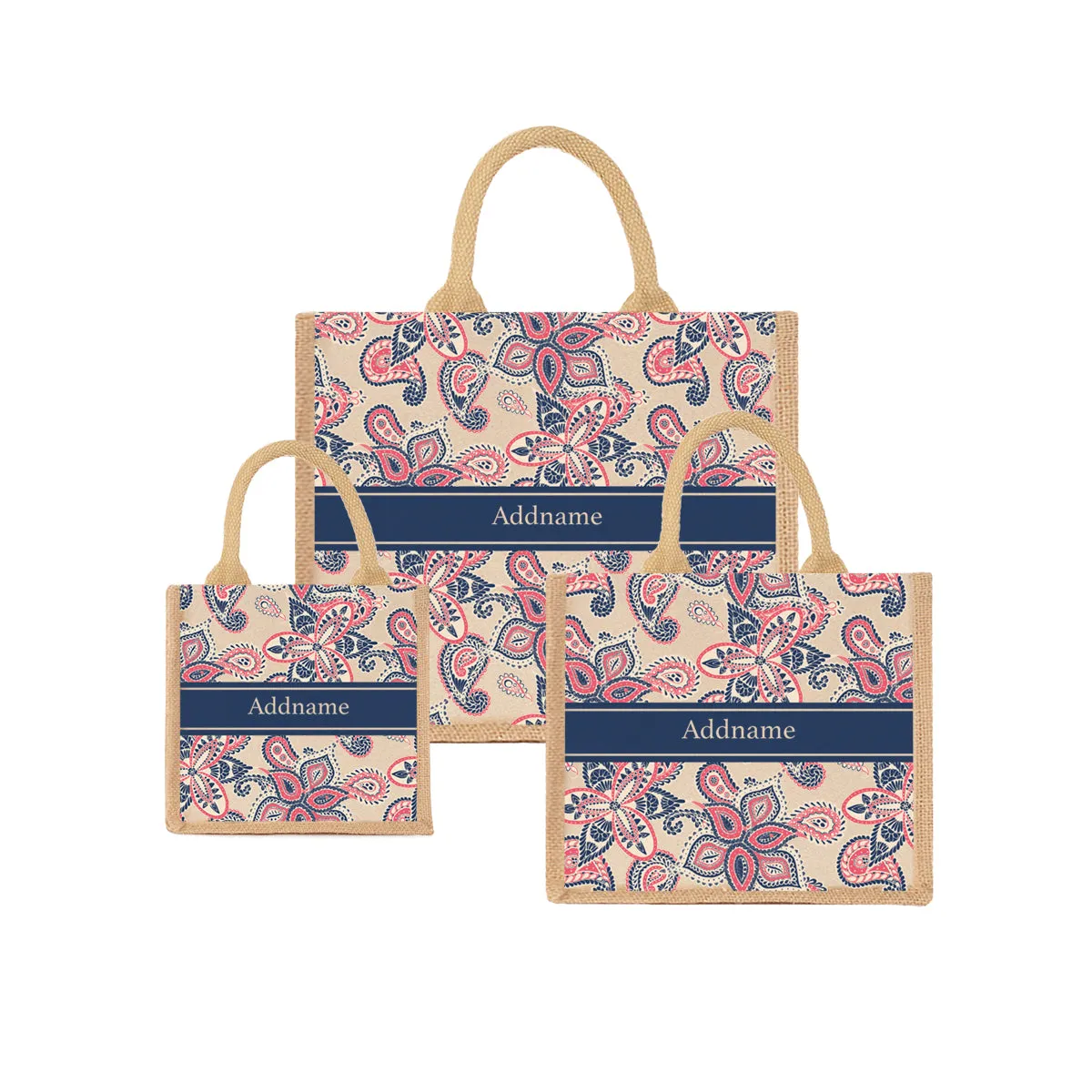 Paisley Batik Jute Tote Bag