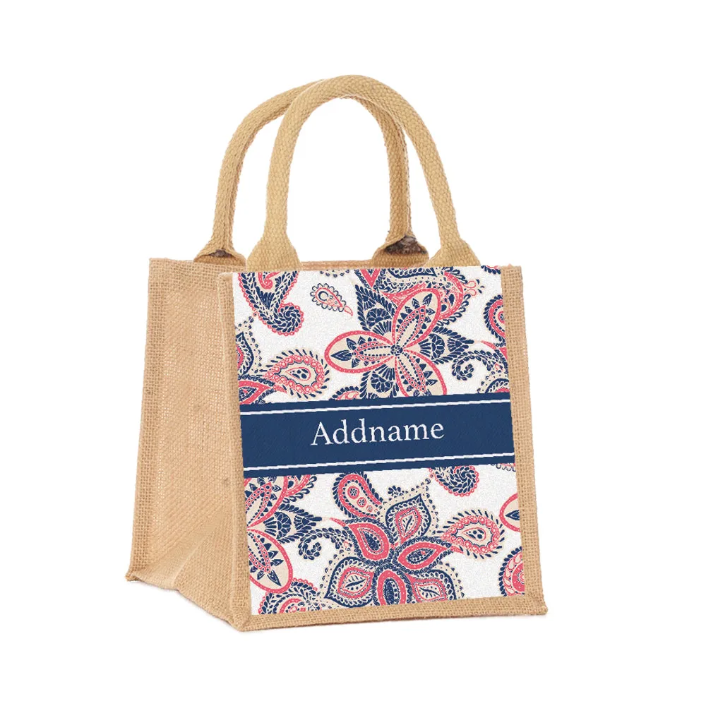 Paisley Batik Jute Tote Bag