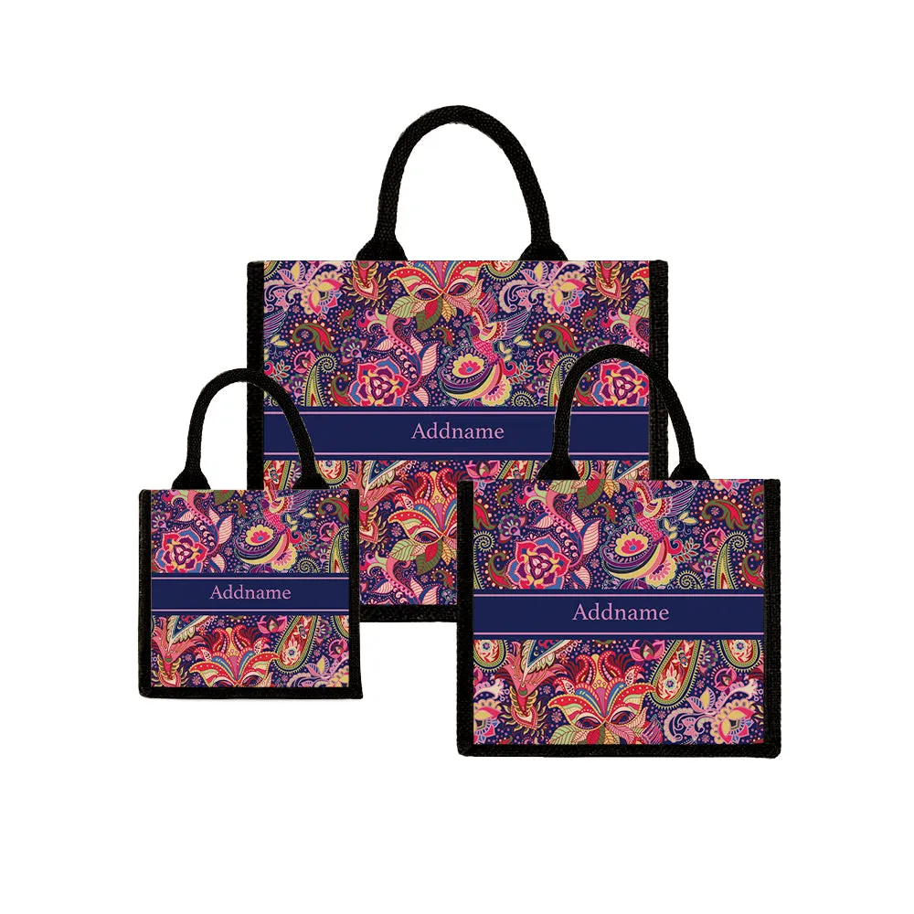 Paisley Batik Purple Tote Bag