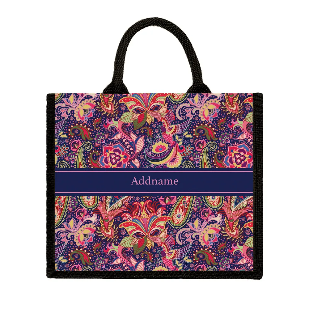 Paisley Batik Purple Tote Bag