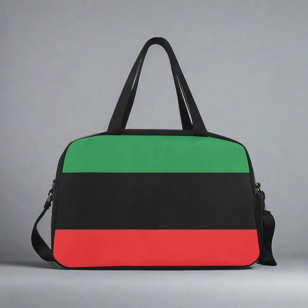 Pan African RBG Flag Cross Body Travel Bag with Shoe Compartment