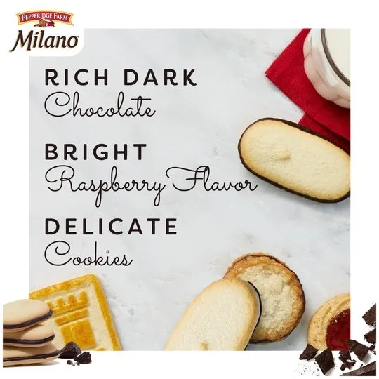 Pepperidge Farm Milano Cookies, Raspberry Chocolate, 7 oz Bag