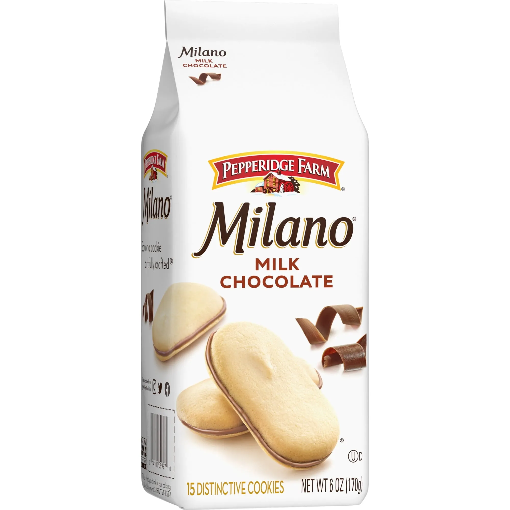 Pepperidge Farm Milano Milk Chocolate Cookies, 6 oz Bag (15 Cookies)