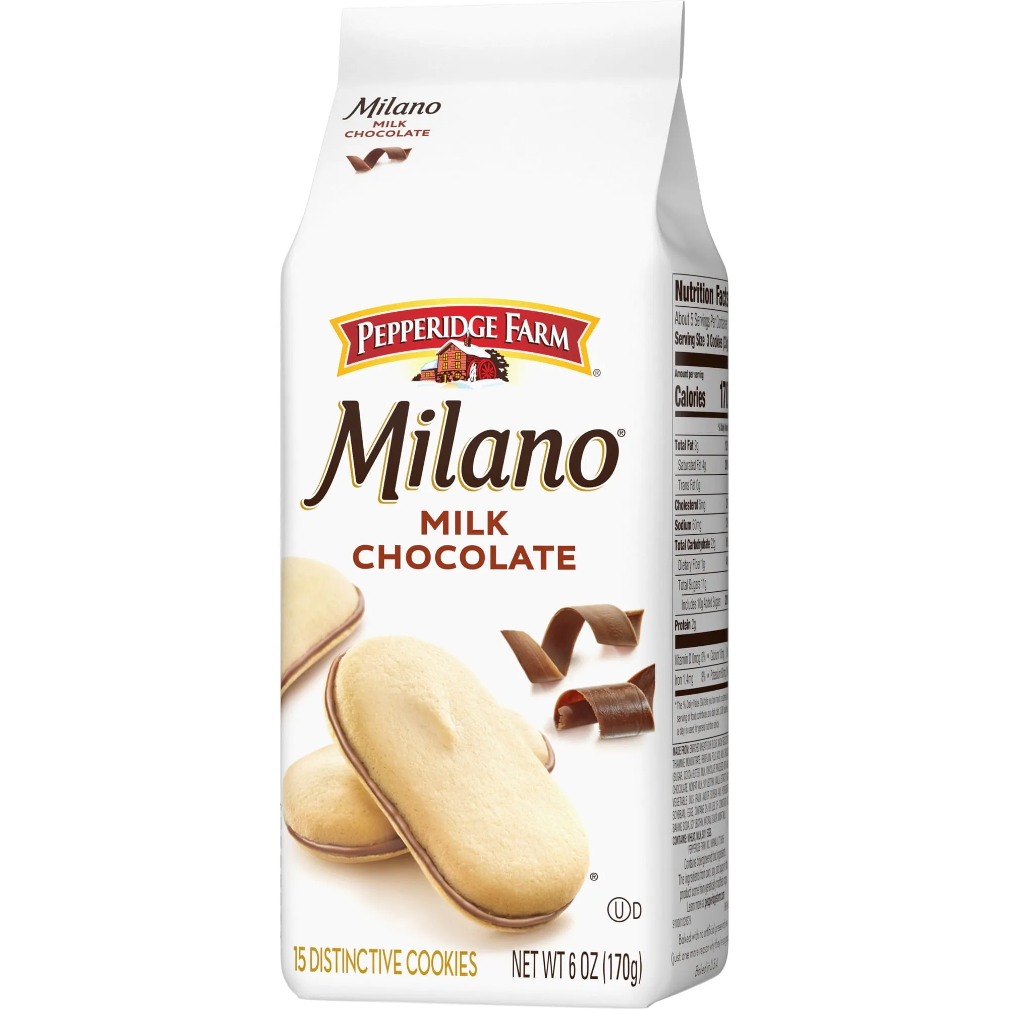 Pepperidge Farm Milano Milk Chocolate Cookies, 6 oz Bag (15 Cookies)