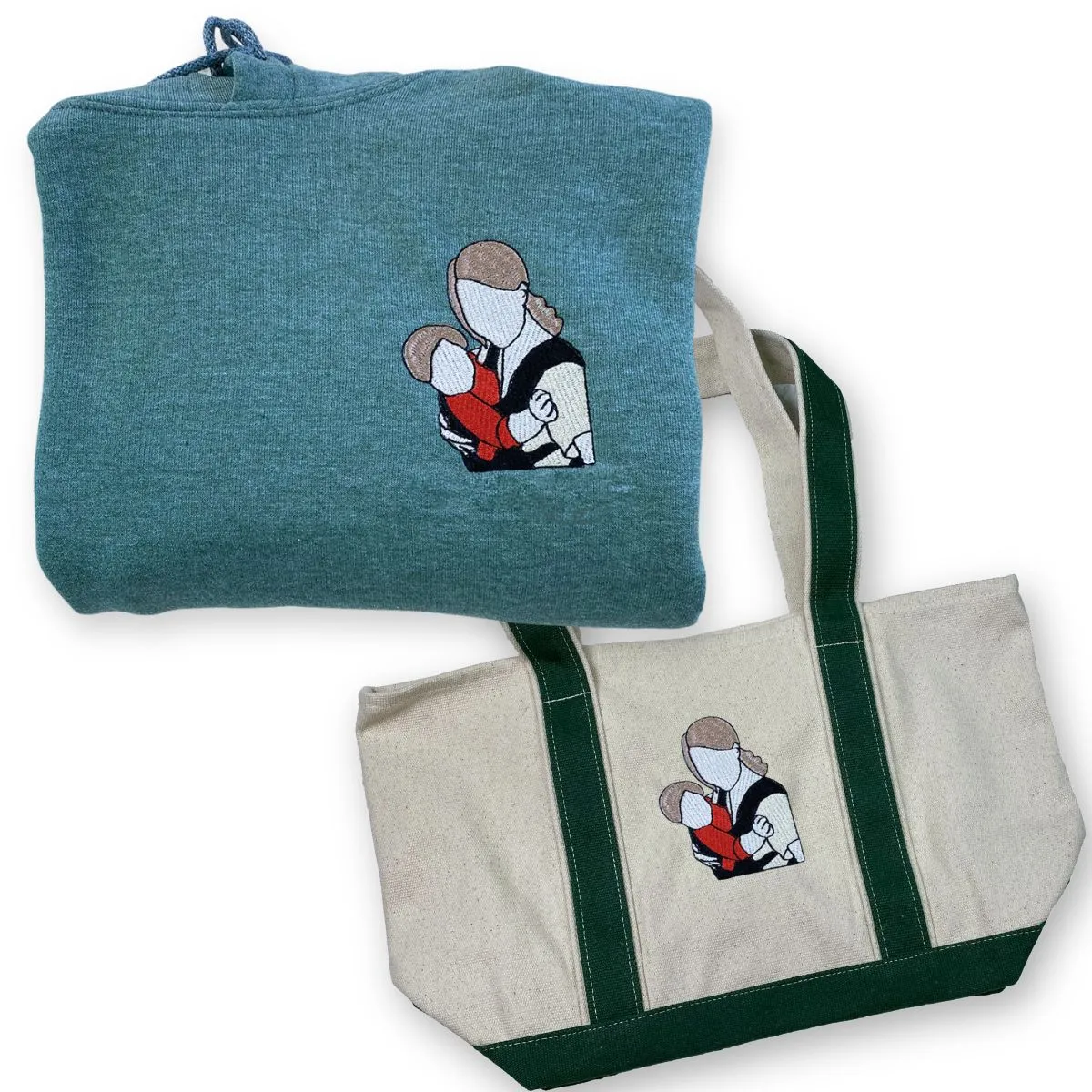 Proud Mama Twin Pack: Embroidered Sweatshirt & Tote Bag