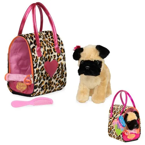 Pucci Pup Leopard Plush Glam Bag & Pug