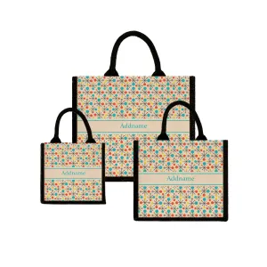 Retro Atomic Jute Tote Bag