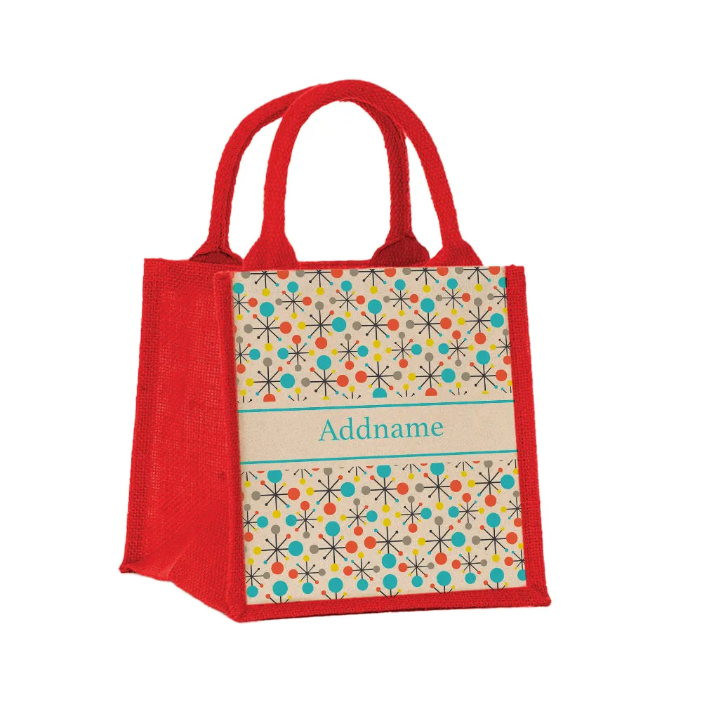 Retro Atomic Jute Tote Bag