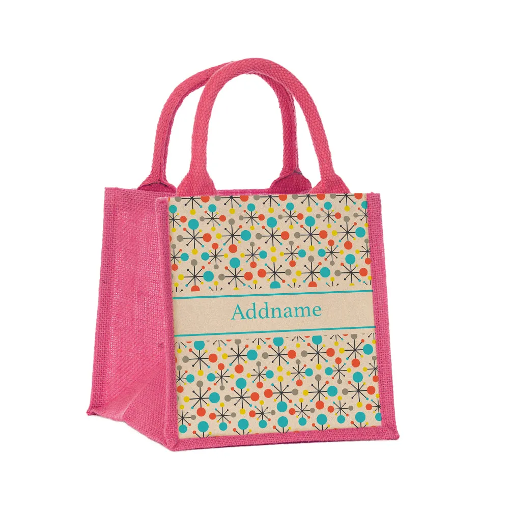 Retro Atomic Jute Tote Bag