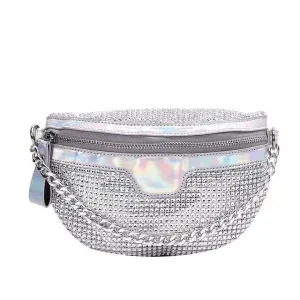 RHINESTONE CHAIN LINK FANNY PACK