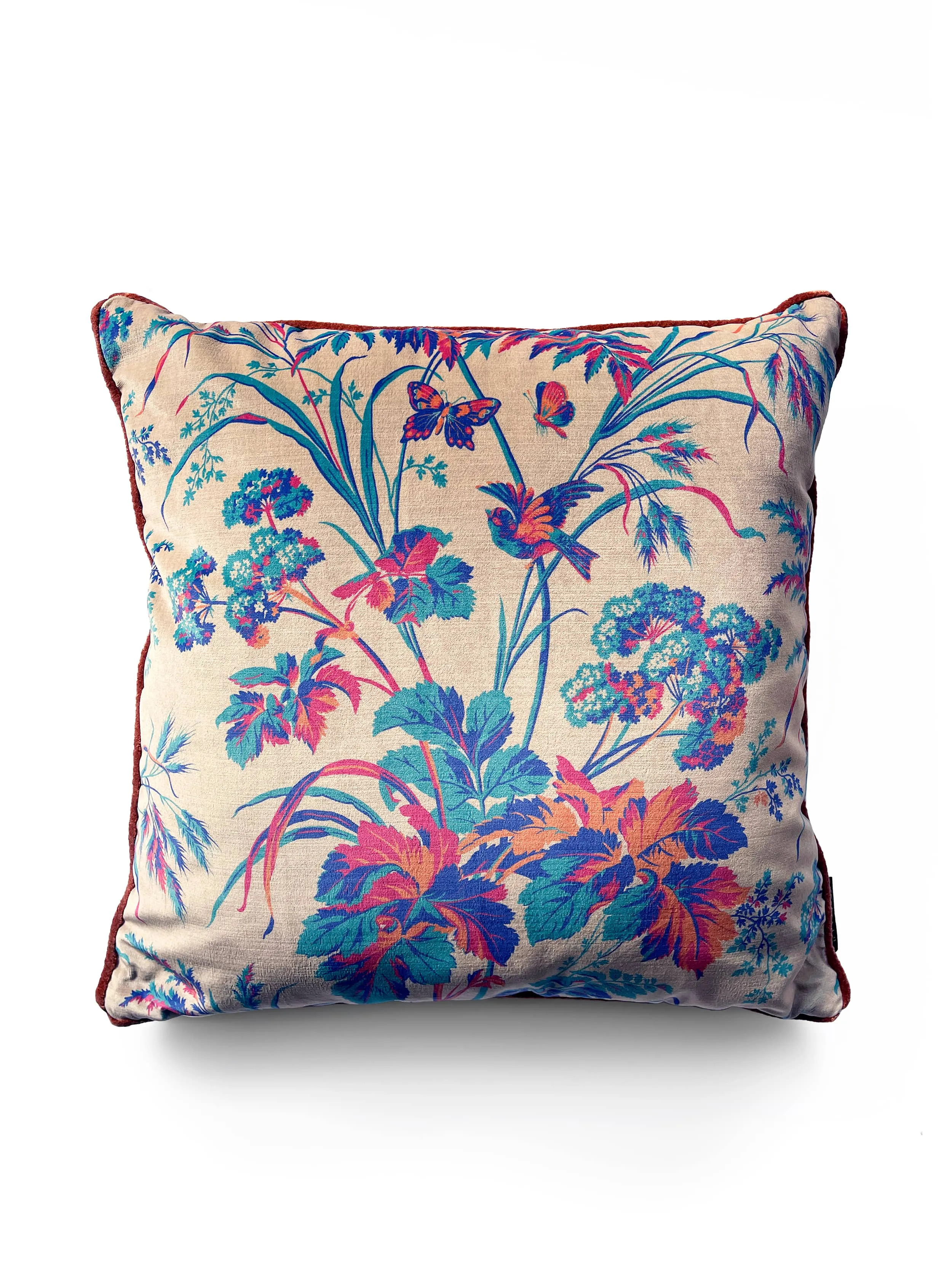 Sample Sale: Where The Wildflowers Grow 'Warhol' Velvet Piped Cushion