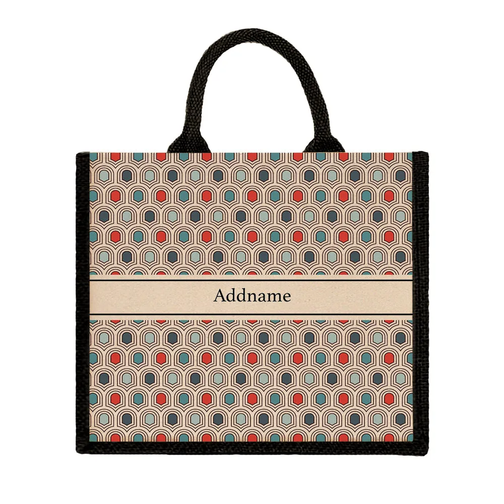 Seamless Mosaic Jute Tote Bag