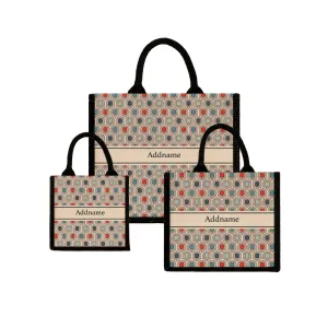 Seamless Mosaic Jute Tote Bag