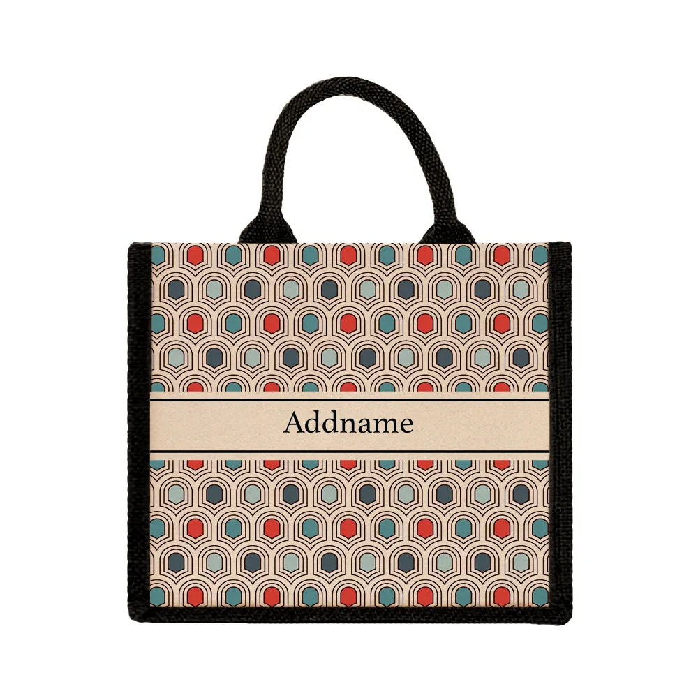 Seamless Mosaic Jute Tote Bag