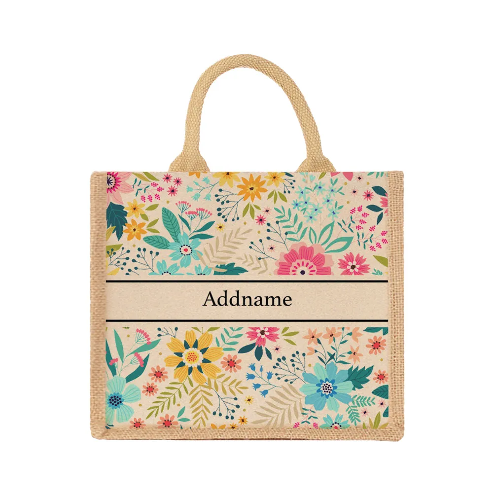 Spring Garden Jute Tote Bag