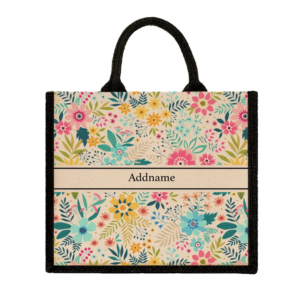 Spring Garden Jute Tote Bag