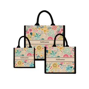 Spring Garden Jute Tote Bag