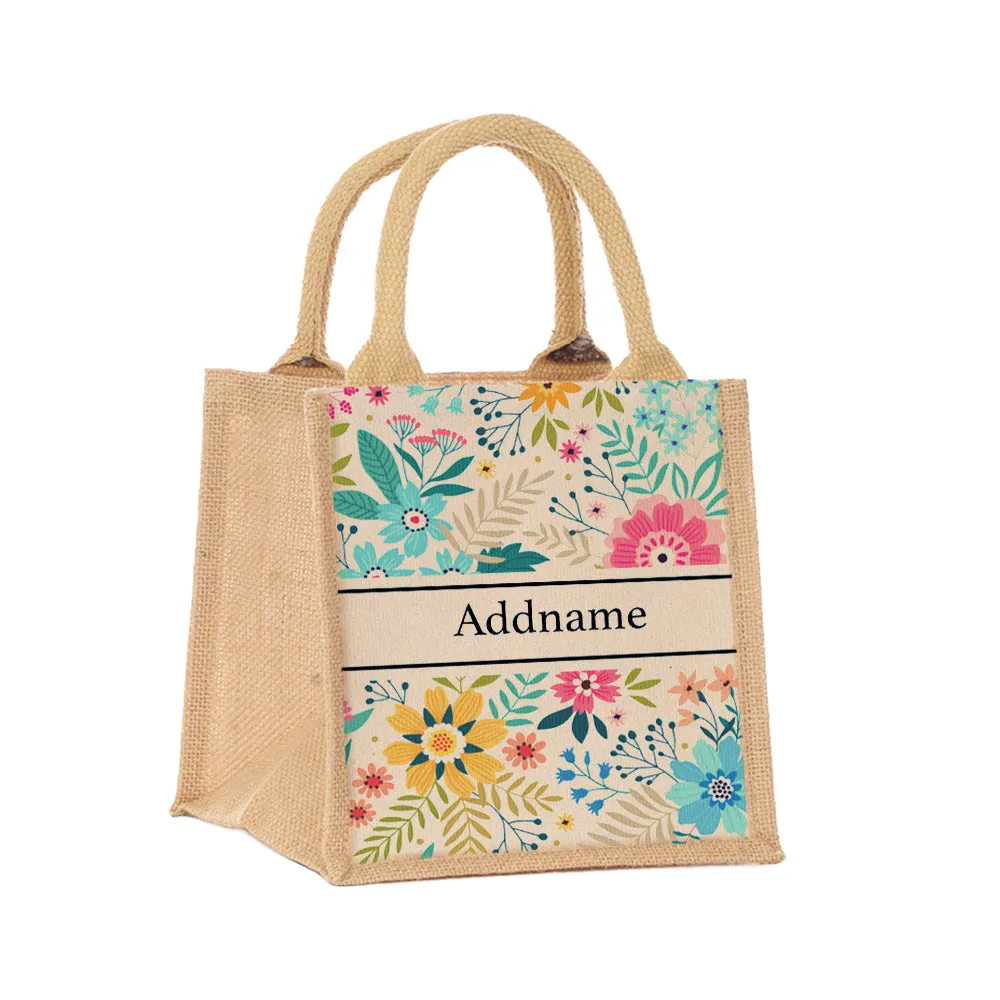 Spring Garden Jute Tote Bag