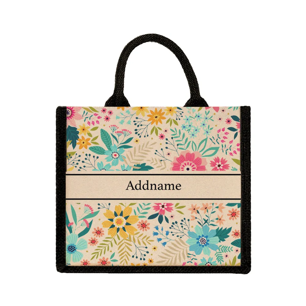 Spring Garden Jute Tote Bag