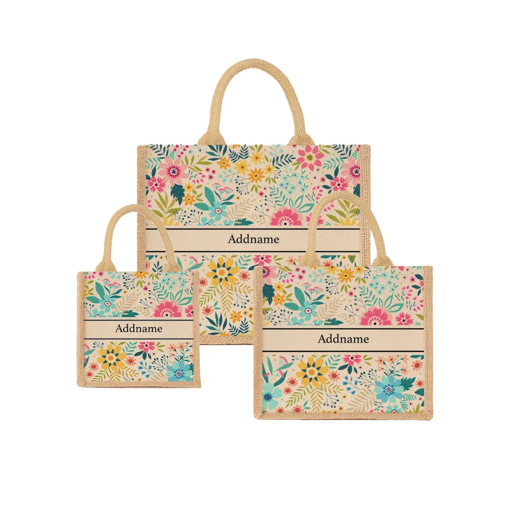 Spring Garden Jute Tote Bag