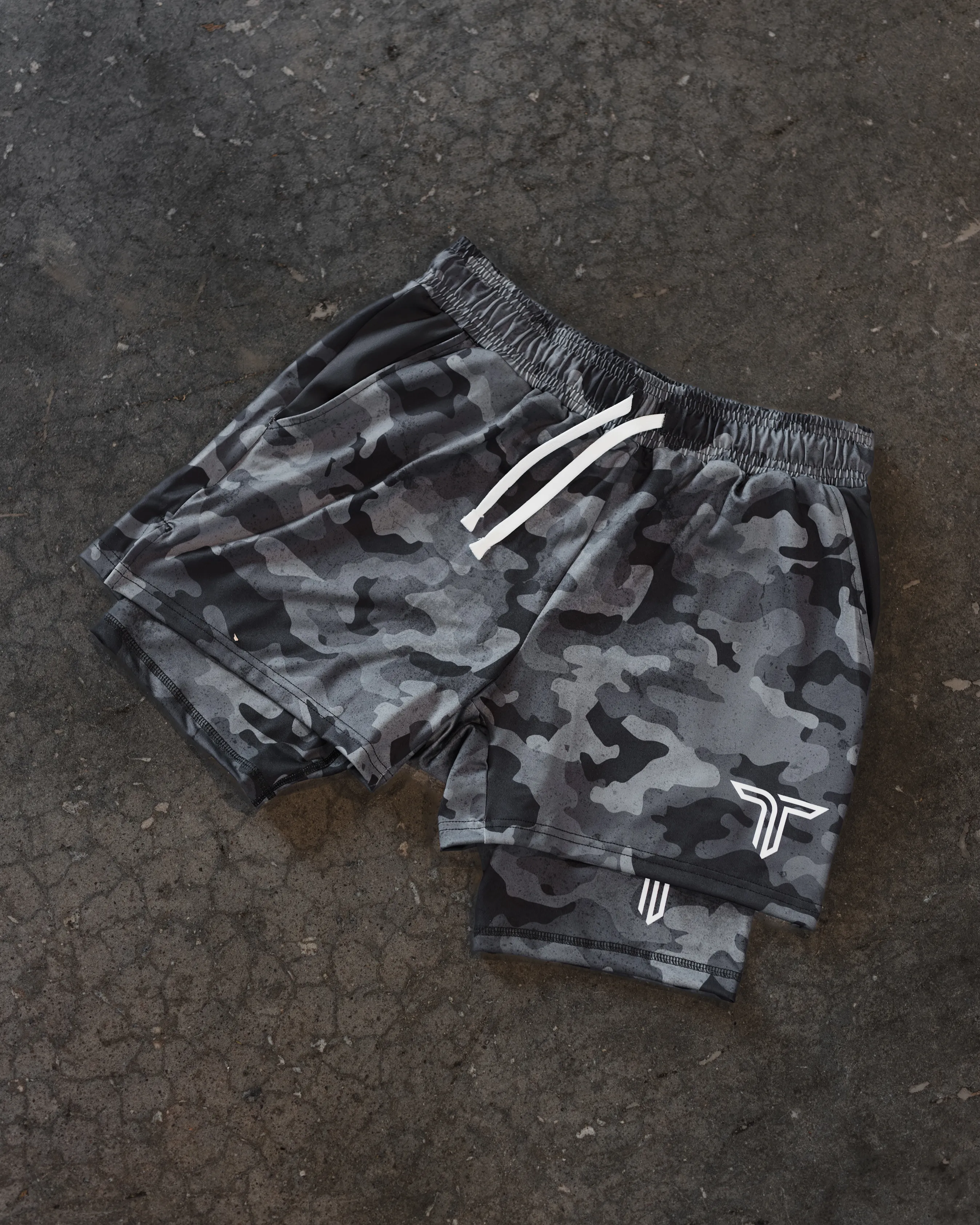 Urban Camo Gym Shorts (5” & 7” Inseam) - Black