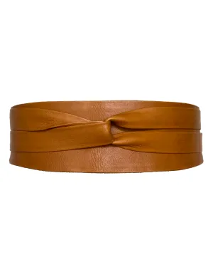 Wrap Leather Belt - Cognac