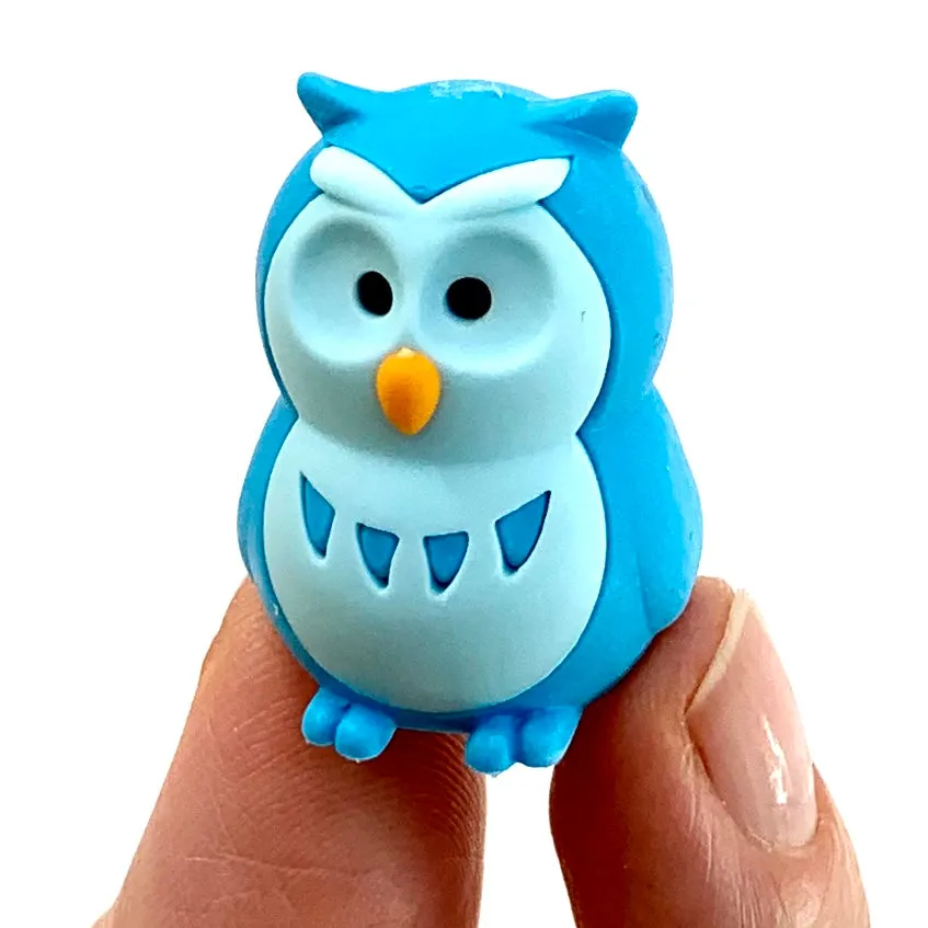 X 380061 IWAKO OWL ERASERS-6 COLORS-DISCONTINUED