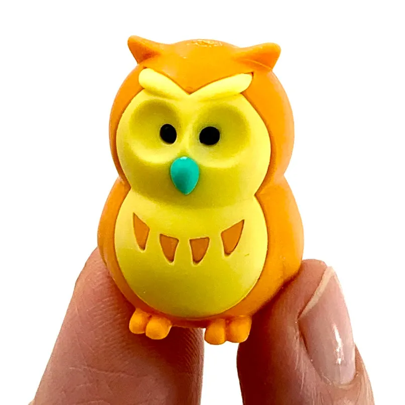 X 380061 IWAKO OWL ERASERS-6 COLORS-DISCONTINUED