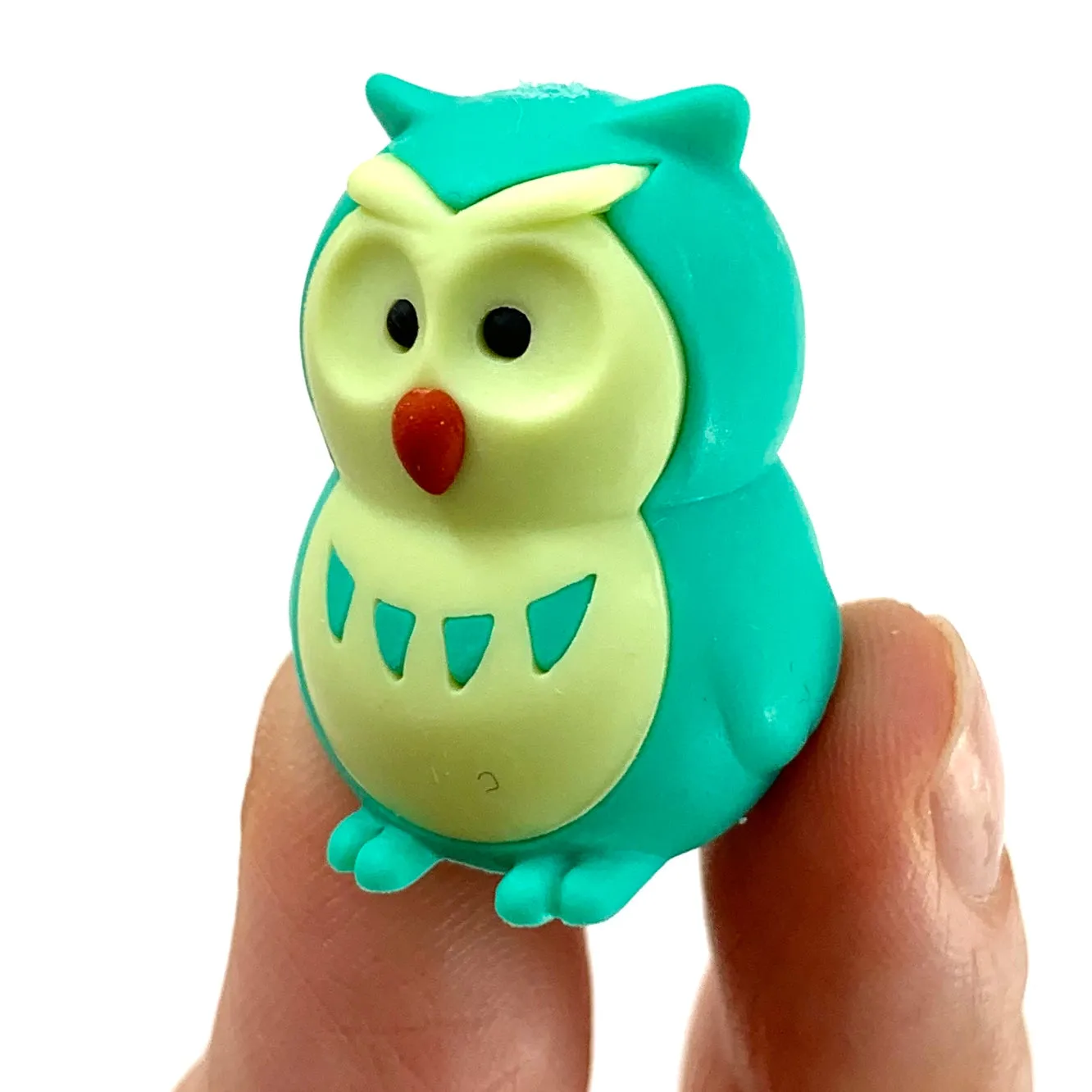 X 380061 IWAKO OWL ERASERS-6 COLORS-DISCONTINUED