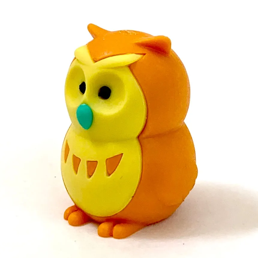 X 380061 IWAKO OWL ERASERS-6 COLORS-DISCONTINUED