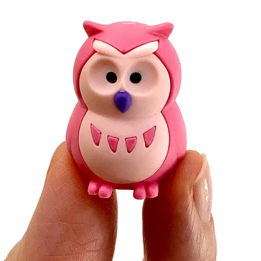 X 380061 IWAKO OWL ERASERS-6 COLORS-DISCONTINUED